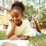 child reading a book